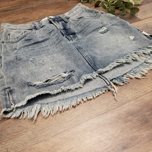 One by One Teaspoon Denim High Waist Super Fitted Short 2020 Mini Skirt - Picture 6 of 12